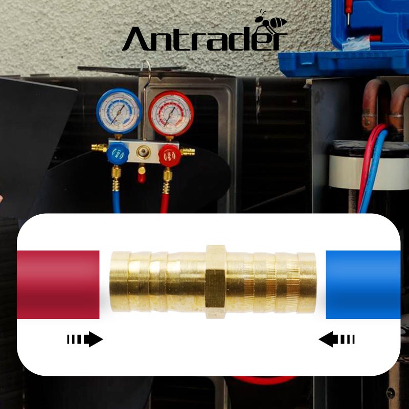 Antrader 10-Pack Straight Coupling Brass Hose Fitting, Barb PEX Pipe Fittings, 1/2" x 1/2" Barb - Image 5